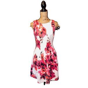 Jessica Howard  Womens Pink White Fit + Flare Dress  6